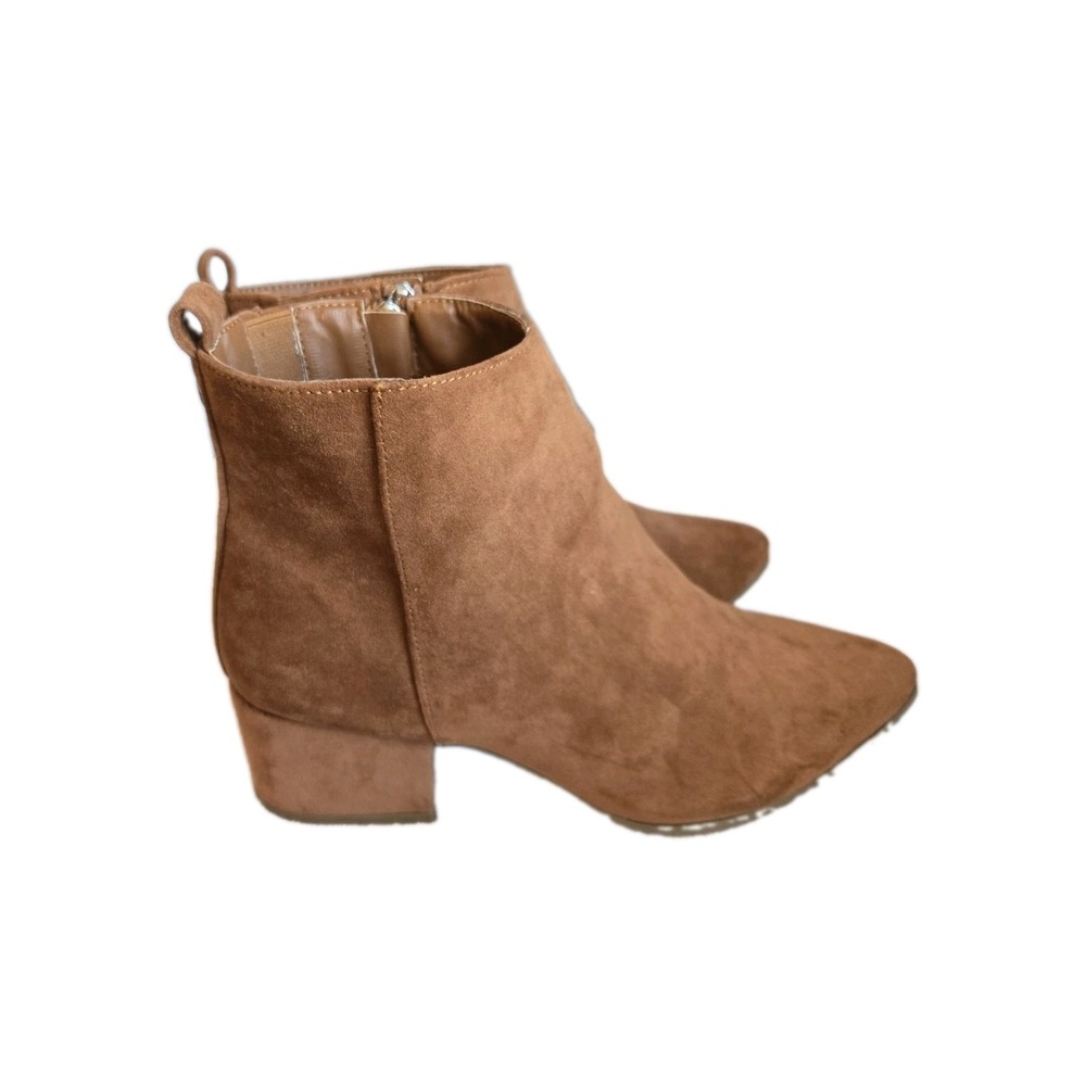 A New Day Valerie City brown Block Heel Ankle Booties Women's Size 7W